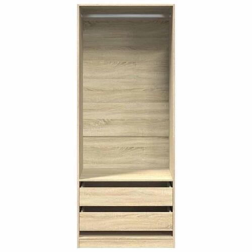Klædeskab 80x50x200 cm konstrueret træ sonoma-eg