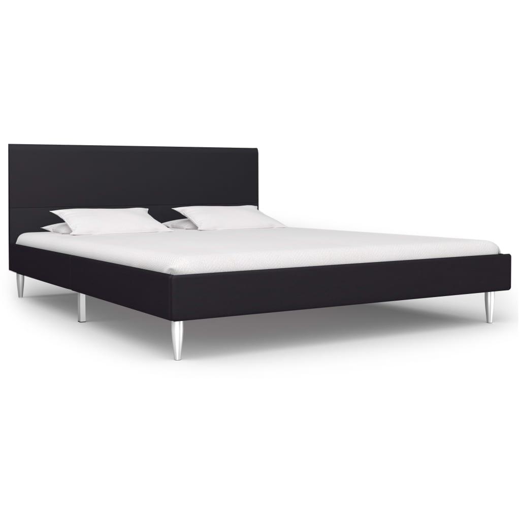 Sengeramme uden madras 135x190 cm stof sort