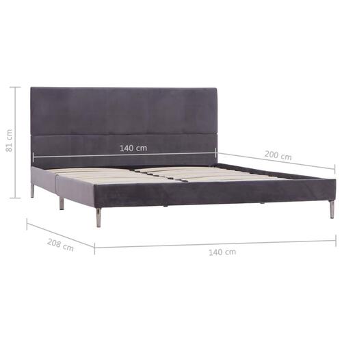 Sengeramme uden madras 135x190 cm stof grå