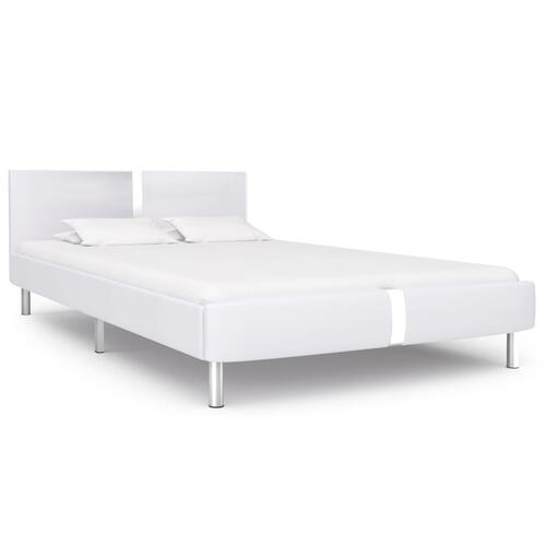 Sengestel uden madras 135x190 cm kunstlæder hvid