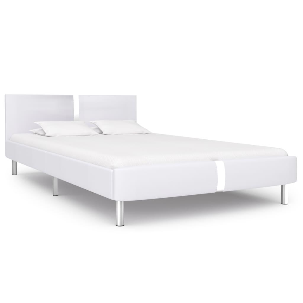 Sengestel uden madras 135x190 cm kunstlæder hvid