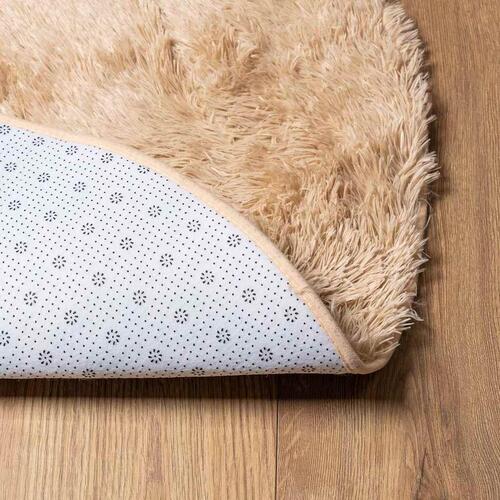 Shaggy gulvtæppe NAVARRA 200x200 cm høje luv polyester beige