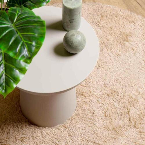 Shaggy gulvtæppe NAVARRA 200x200 cm høje luv polyester beige