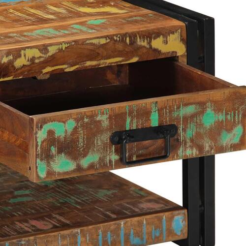 Sofabord 90x50x38 cm massivt genbrugstræ flerfarvet