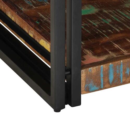 Sofabord 90x50x38 cm massivt genbrugstræ flerfarvet