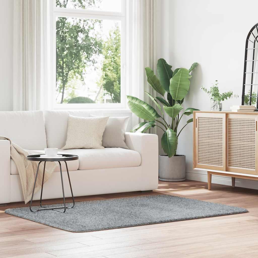 Shaggy Gulvtæppe Navarra Høje Luv Polyester Sølvgrå - Rektangulær / 120 x 170 cm