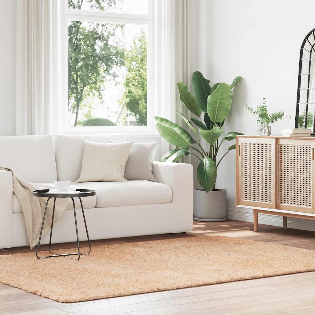 Shaggy Gulvtæppe Navarra Høje Luv Polyester Beige - Rektangulær / 160 x 230 cm