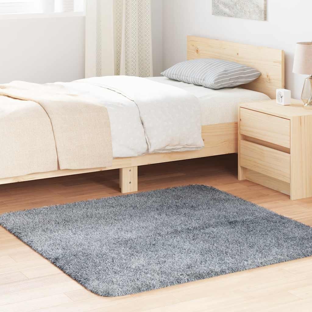 Shaggy Gulvtæppe Navarra Høje Luv Polyester Sølvgrå - Firkantet / 120 x 120 cm