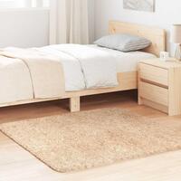 Shaggy gulvtæppe NAVARRA 120x120 cm høje luv polyester beige