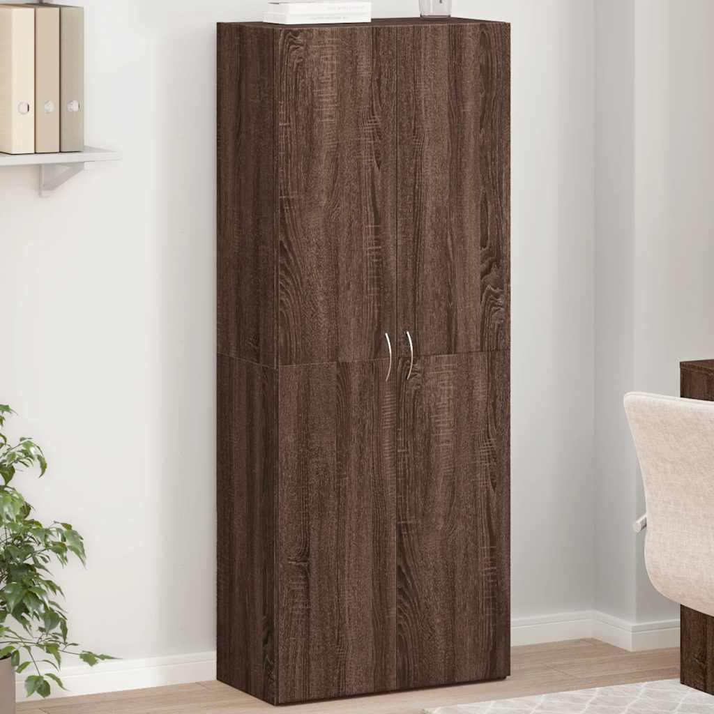 Arkivskab 60x32x153 cm konstrueret træ brun egetræsfarve