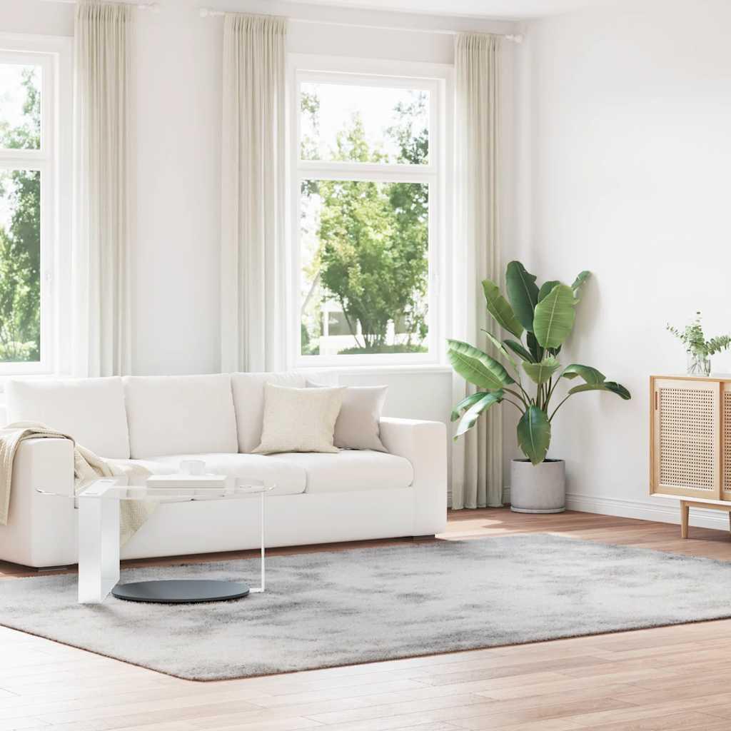 Shaggy gulvtæppe NAVARRA 240x340 cm høje luv polyester lysegrå billede