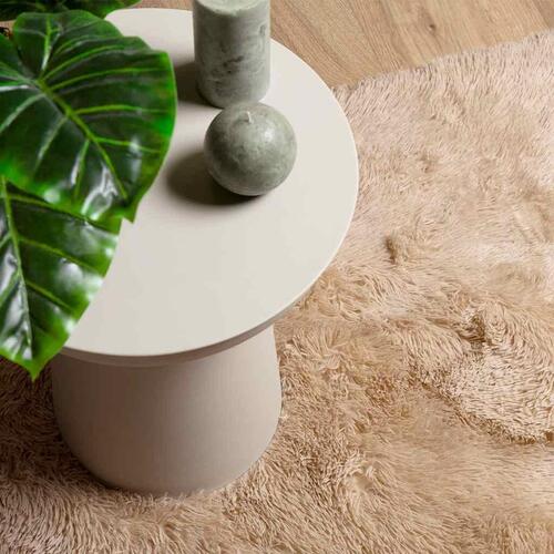 Shaggy gulvtæppe NAVARRA 240x240 cm høje luv polyester beige