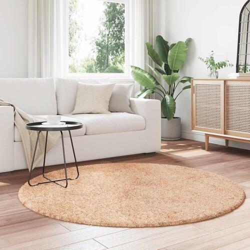 Shaggy gulvtæppe NAVARRA 160x160 cm høje luv polyester beige