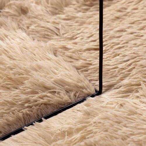 Shaggy gulvtæppe NAVARRA 160x160 cm høje luv polyester beige