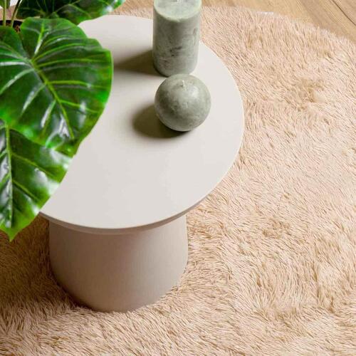 Shaggy gulvtæppe NAVARRA 160x160 cm høje luv polyester beige