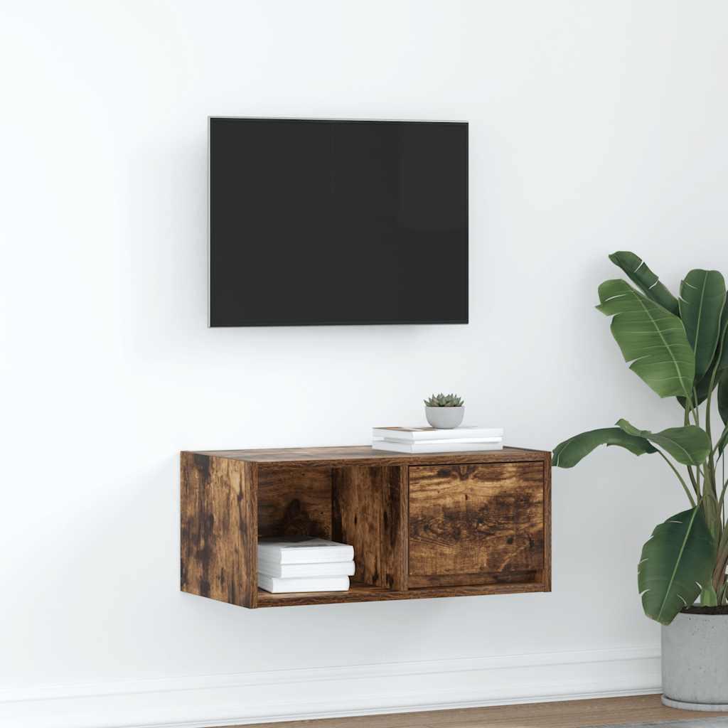 Tv-Bord 60X31X25,5 Cm Konstrueret Træ - 1 / 60 cm / Røget eg