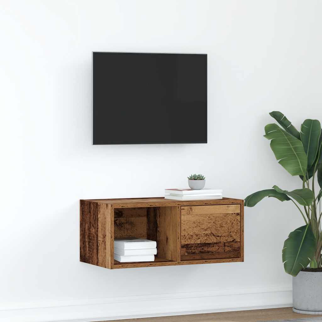 Tv-Bord 60X31X25,5 Cm Konstrueret Træ - 1 / 60 cm / Gammelt træ
