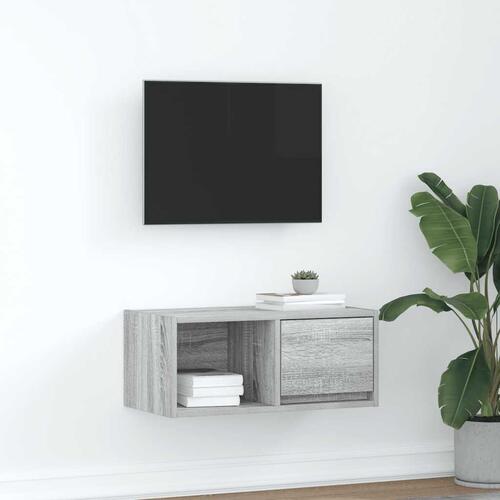 Tv-bord 60x31x25,5 cm konstrueret træ grå sonoma-eg