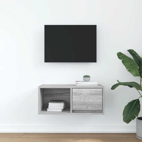 Tv-bord 60x31x25,5 cm konstrueret træ grå sonoma-eg