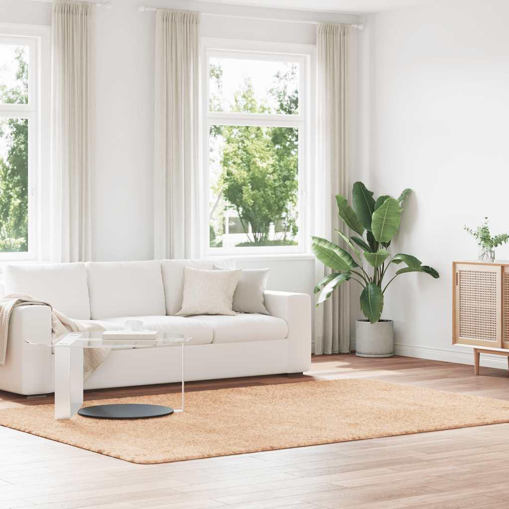 Shaggy Gulvtæppe Navarra Høje Luv Polyester Beige - Rektangulær / 200 x 290 cm