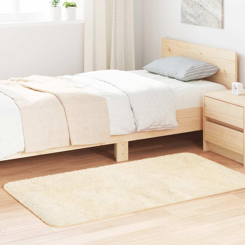 Shaggy Gulvtæppe Navarra Høje Luv Farvet Creme - Rektangulær / 80 x 150 cm