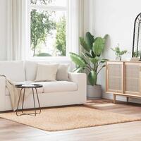 Shaggy gulvtæppe NAVARRA 160x160 cm høje luv polyester beige