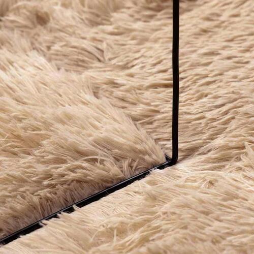 Shaggy gulvtæppe NAVARRA 160x160 cm høje luv polyester beige