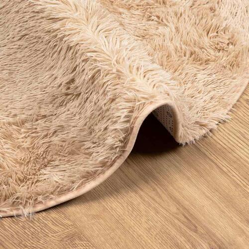 Shaggy gulvtæppe NAVARRA 240x240 cm høje luv polyester beige