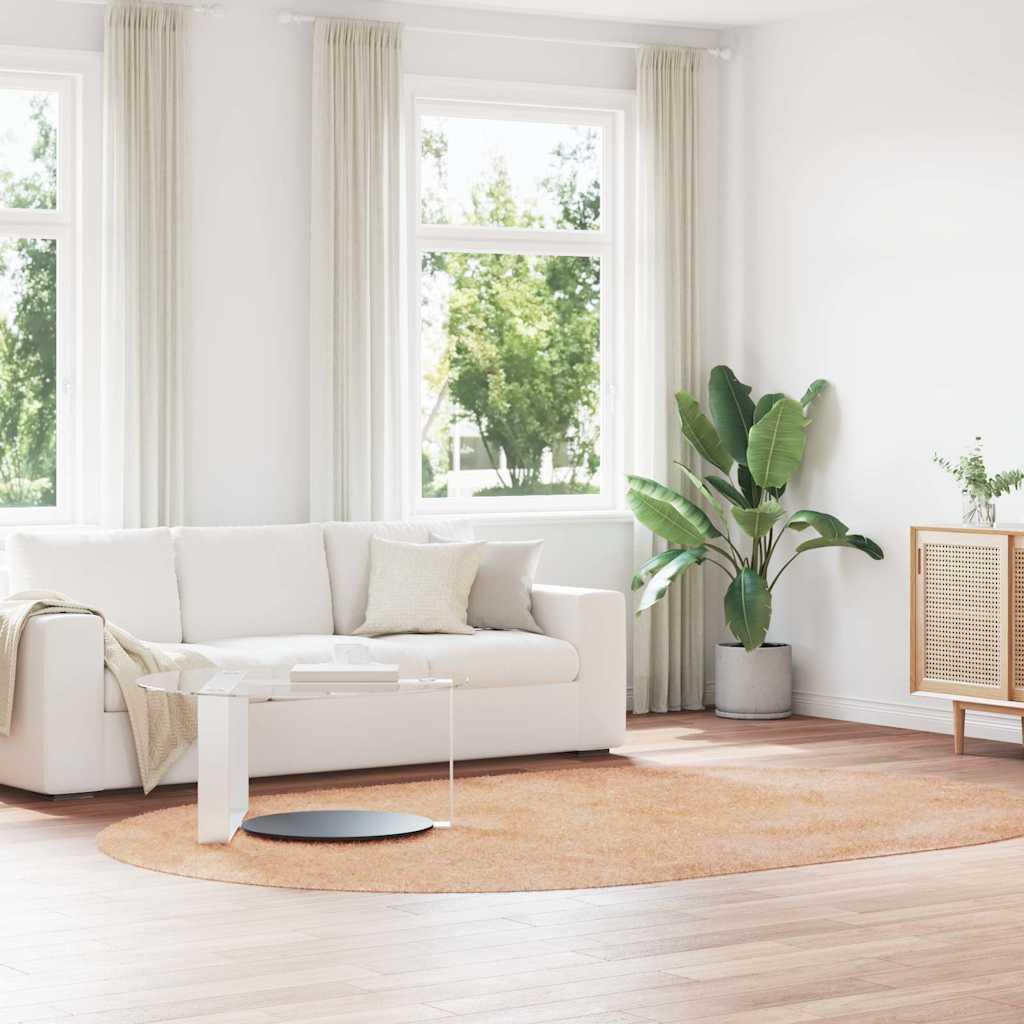 Shaggy gulvtæppe NAVARRA 300x200 cm høje luv polyester beige billede