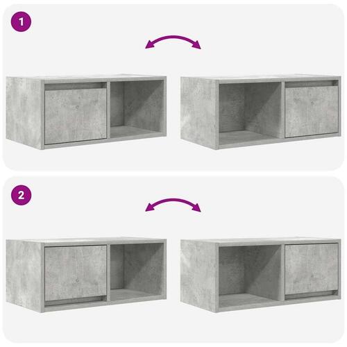 Tv-bord 60x31x25,5 cm konstrueret træ betongrå