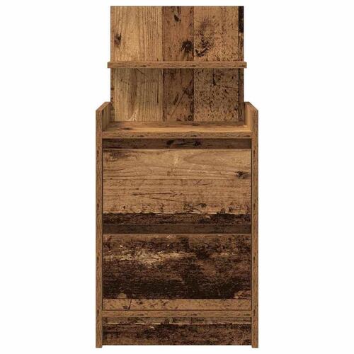 Sengebord med 2 skuffer 38x34x80 cm antikt træ