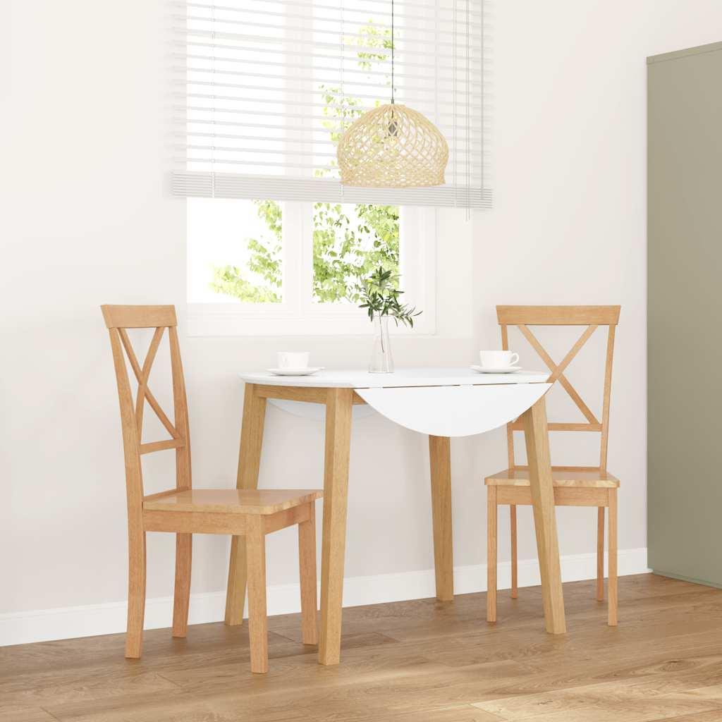 Spisebordsstole Med Hynder Massivt Gummitræ Brun - Naturfarvet