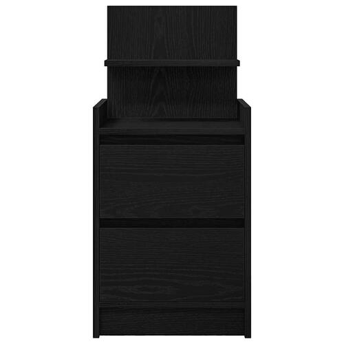 Sengebord med 2 skuffer 38x34x80 cm sort