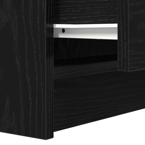 Sengebord med 2 skuffer 38x34x80 cm sort
