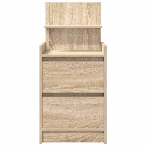 Sengeborde med 2 skuffer 2 stk. 38x34x80 cm sonoma-eg