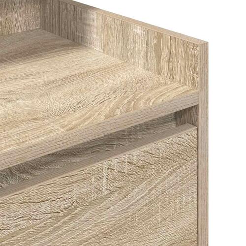 Sengeborde med 2 skuffer 2 stk. 38x34x80 cm sonoma-eg
