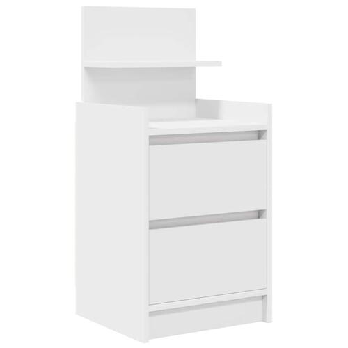 Sengebord med 2 skuffer 38x34x80 cm hvid