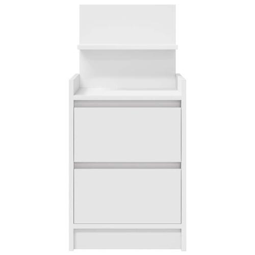 Sengebord med 2 skuffer 38x34x80 cm hvid