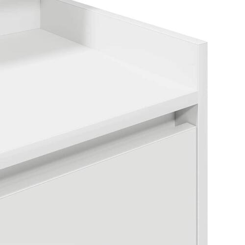 Sengebord med 2 skuffer 38x34x80 cm hvid
