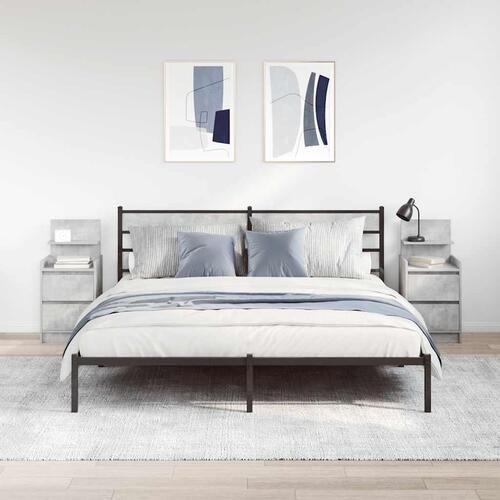 Sengeborde med 2 skuffer 2 stk. 38x34x80 cm betongrå