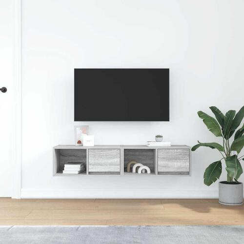Tv-borde 2 stk. 60x31x25,5 cm konstrueret træ grå sonoma-eg