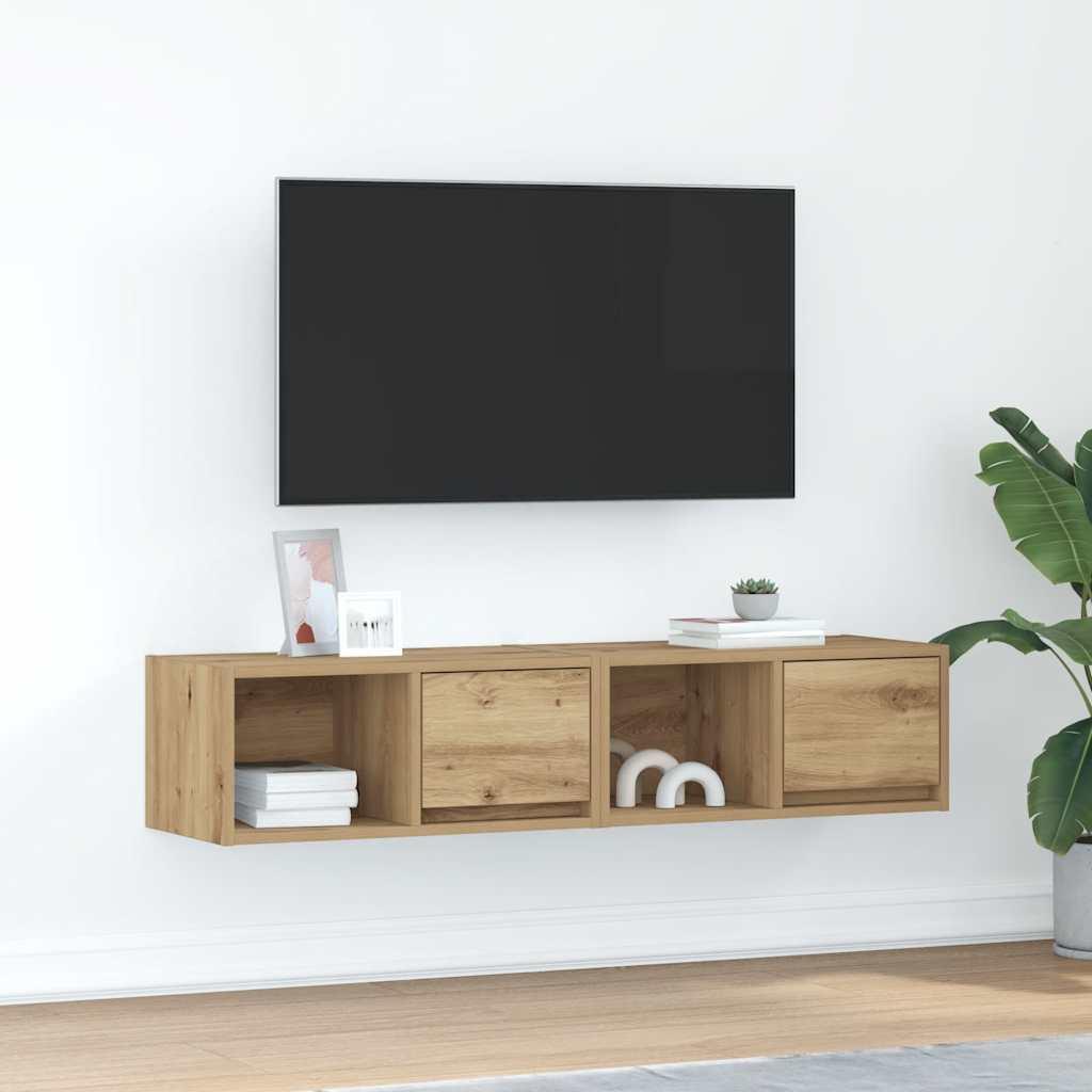 Tv-borde 2 stk. 60x31x25,5 cm konstrueret træ kunsteg