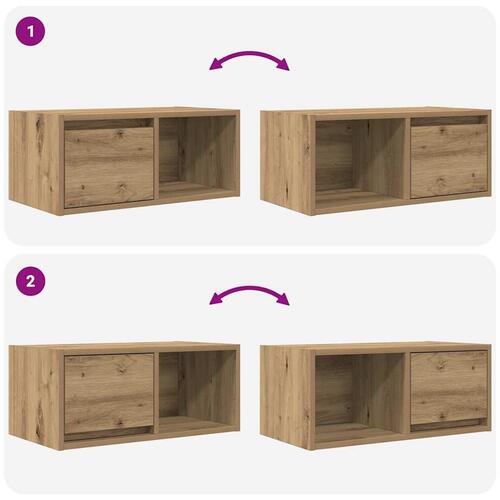 Tv-borde 2 stk. 60x31x25,5 cm konstrueret træ kunsteg