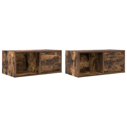 Tv-skabe 2 stk. 60x31x25,5 cm konstrueret træ røget egetræ