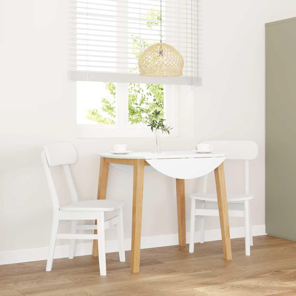 Spisebordsstole 2 stk. massivt gummitræ hvid billede