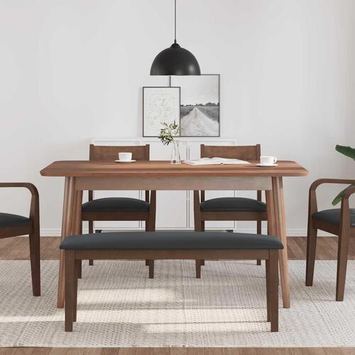 Bænk 110 cm massivt gummitræ brun
