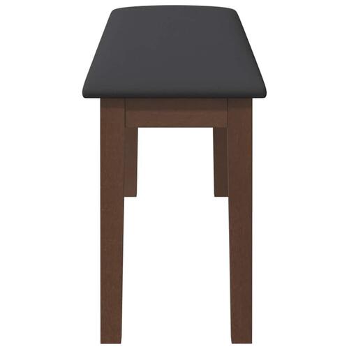 Bænk 110 cm massivt gummitræ brun