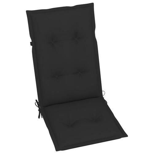 Stolehynder med høj ryg 4 stk. 120x50x7 cm stof sort