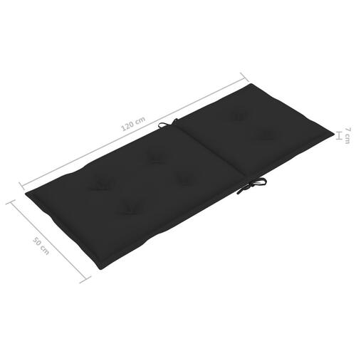 Stolehynder med høj ryg 4 stk. 120x50x7 cm stof sort