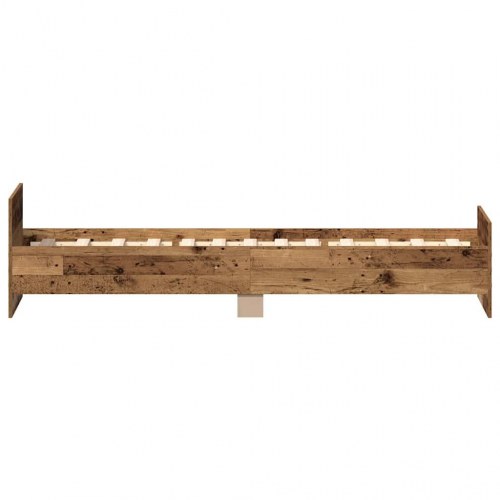 Sengeramme 90x190 cm i konstrueret træ - antikt træ